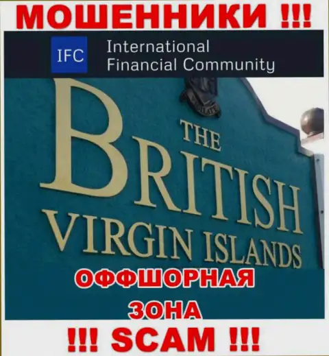 Официальное место регистрации International Financial Community на территории - Британские Виргинские острова