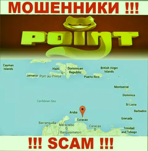 Контора ПоинтЛото Ком имеет регистрацию очень далеко от оставленных без денег ими клиентов на территории Curacao