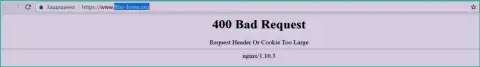 Официальный интернет-ресурс forex брокера Фибо-форекс Орг некоторое количество дней вне доступа и выдает - 400 Bad Request