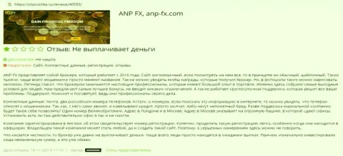 Схема МОШЕННИЧЕСТВА ФОРЕКС дилинговой организации ANP-FX Com в отзыве биржевого игрока